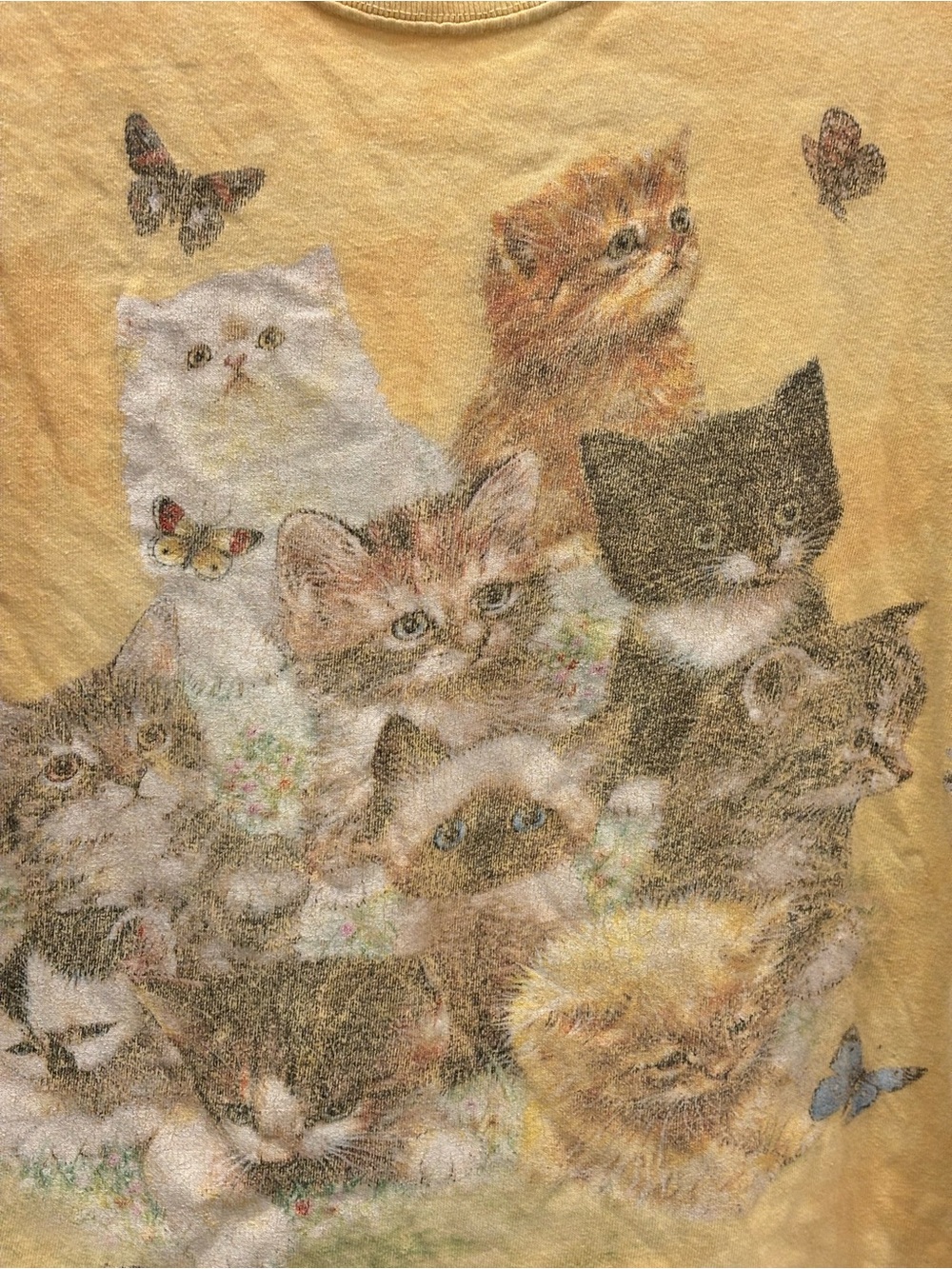 Vintage The Mountain Yellow Cat Graphic Short Sleeve Tee - Picture 2 of 6
